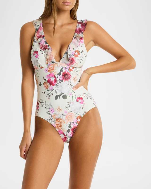 Floral Frill One-Piece Swimsuit